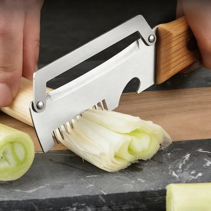 Multi-Functional Stainless Steel Peeler with Wooden Handle, Durable Smooth Kitchen Gadget for Fruits and Vegetables Peeling Slic