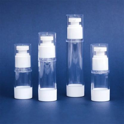15/30/50/100ML Clear Airless Cosmetic Cream Pump Bottle Refillable Vacuum Dispenser Spray Lotion Bottle for Travel Makeup Contai