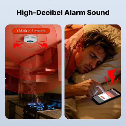 MOES Tuya ZigBee Smoke and Carbon Monoxide Detector 2-in-1 Smart CO Gas Alarm 85dB Siren Home Security App Remote Monitor Sensor