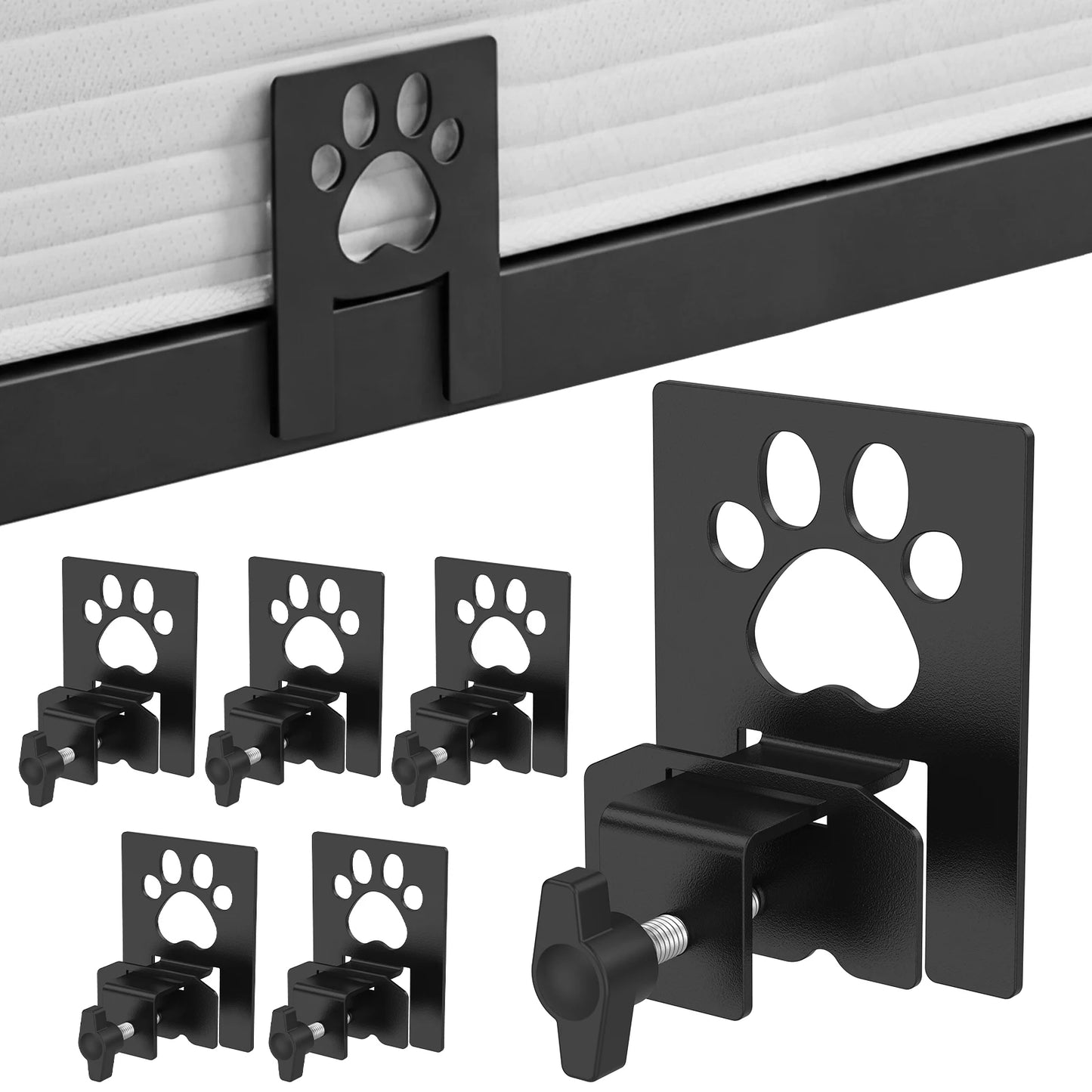 6 Pcs Mattress Slide Stopper Bed Frame Brackets Metal Anti Slip Fastener Adjustable Furniture Sliding Prevention