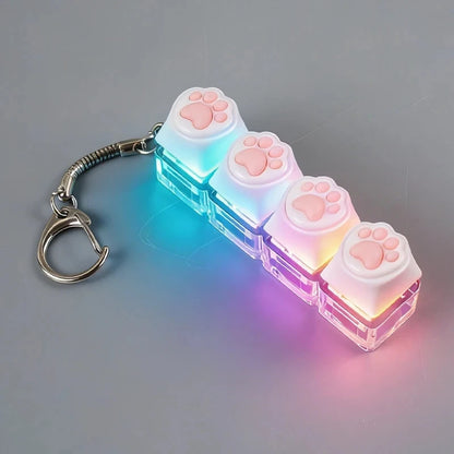 Cat Claw/Gyro Button Decompression Toy Mechanical Keyboard Shaft Tester Luminous Keyboard Keychain for Pressure Release