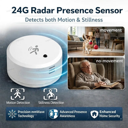 Zigbee 24G Mmwave Radar Presence Sensor Optional Temperature Humidity Brightness Motion Detector Work With Zigbee2mqtt TUYA Hub
