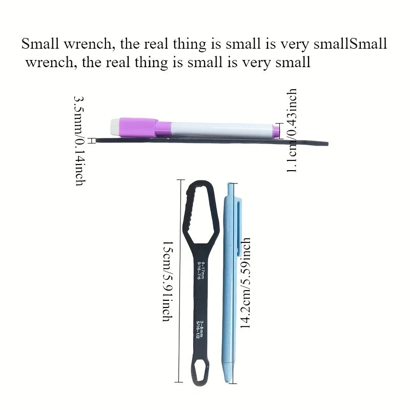 1pc Universal Double Ended Wrench, Self-Tightening 3-17mm Screw Nuts Repair Wrench, Double-Headed Ratchet Spanner, Adjustable