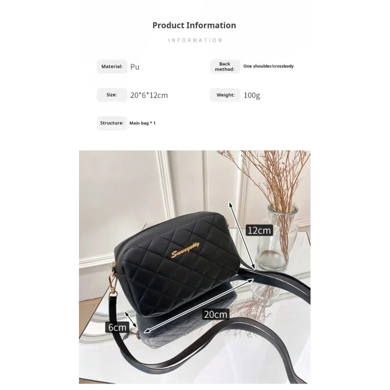 2025 roku damska mała torebka crossbody z frędzlami, modna haftowana damska torebka na ramię w kratę, modna torebka crossbody na łańcuszku