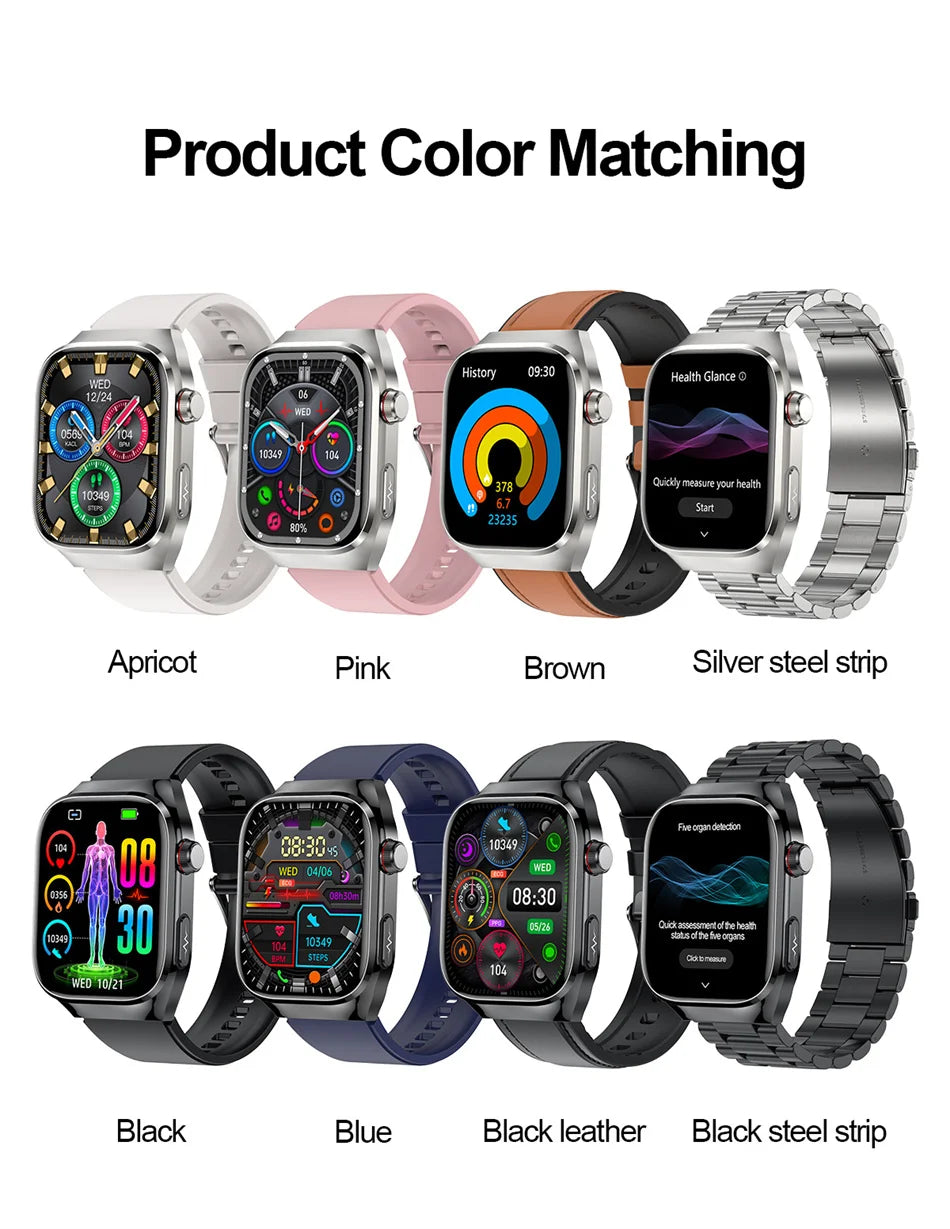 2026 New Professional-Grade Smart Watch Men ECG+PPG Uric Acid Body Fat Health Analysis IP68 Waterproof AMOLED Smartwatch Women