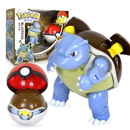 Pokemon ball deform Figure Pikachu Charizard Venusaur Blastoise Gyarados Solgaleo Lunala Action Figurine pokeball poke child Toy