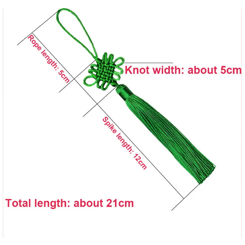 2Pcs Tassel Fringe Handmade Silk Floss Chinese Knot Tassel Bangs Flower Tassel for DIY Craft Door Car Handing Home Decor