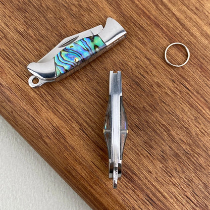 MINI Shell Brass Folding Knife Pocket Keychain Portable Resin Steel Knives Survival EDC Tool Cutter Peeler Hunting Gift