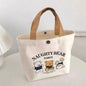 Little Bear Canvas Bag, Female Printed Versatile, Student Portable, Office Handbag, Bento Bag, Handbag, Sail Bag
