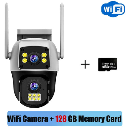 V380Pro 8MP 4G WiFi Dual Lens Dual Screen PTZ Camera IP66 Waterproof Human Detection Security Cam