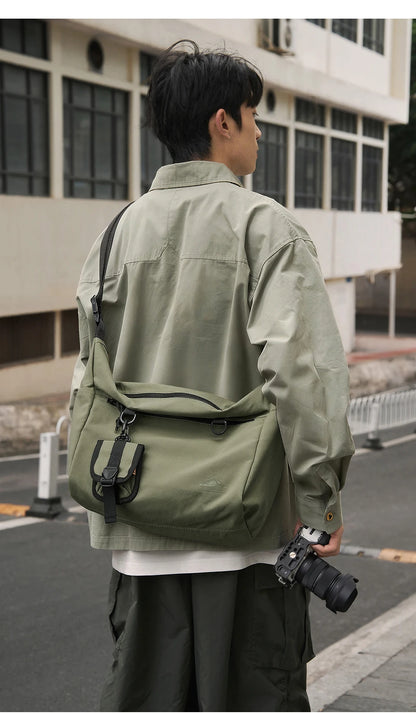 MOYYI INS Korean Style Men Messenger Bags Women Travel Casual Large Hobo Bag Waterproof Nylon Laptop Crossbody Shoulder Bag