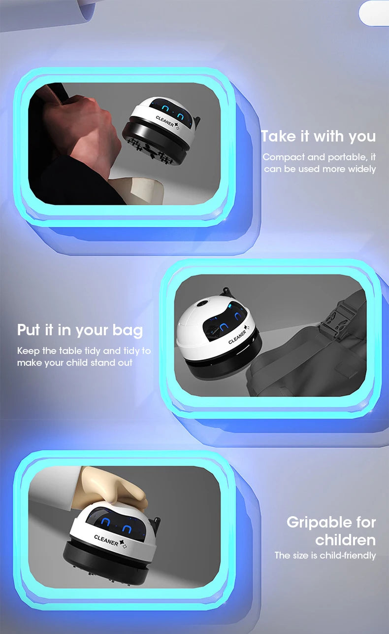 Mini Desk Dust Vacuum Cleaner Portable Vacuum Cleaner DetachableNozzle Wireless Table Dust Removal Cleaning Brush Cleaning Tools