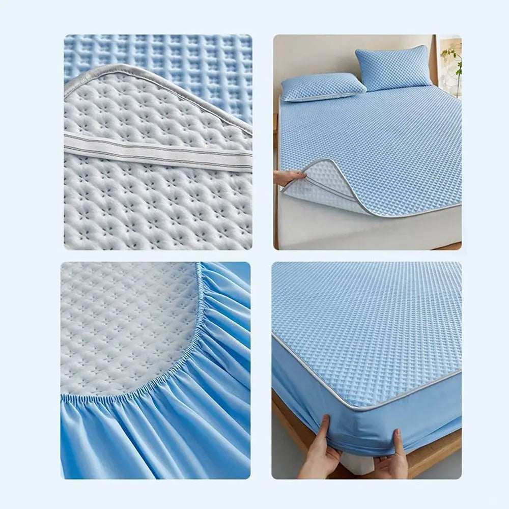 Breathable Cooling Mattress Skin-friendly Comfortable Ice Silk Bed Mat Pad Lightweight Washable Smooth Air Condition Cushion