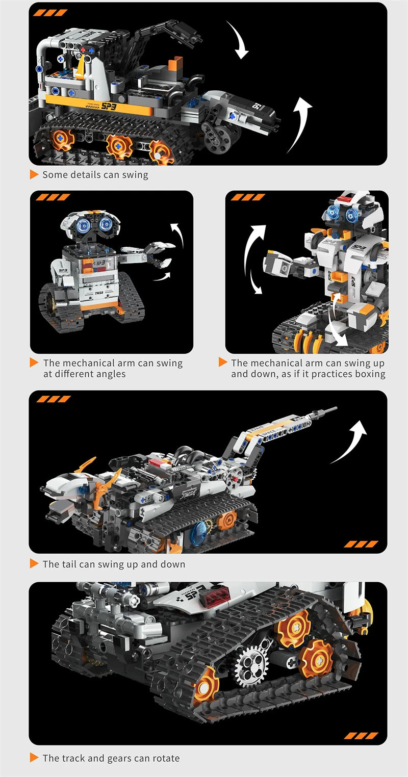 Multi-Axis mechanical Arm Programmable Building Blocks 5 in 1 robot Remote Control toys Interactive STEM Learning children gift