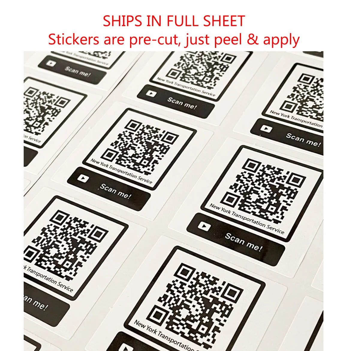 50/100pcs Custom QR Code Logo DIY Image Text Stickers Personalized Adhesive Labels for Social Media Wedding Birthday Brand Gifts