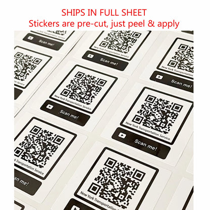 50/100pcs Custom QR Code Logo DIY Image Text Stickers Personalized Adhesive Labels for Social Media Wedding Birthday Brand Gifts
