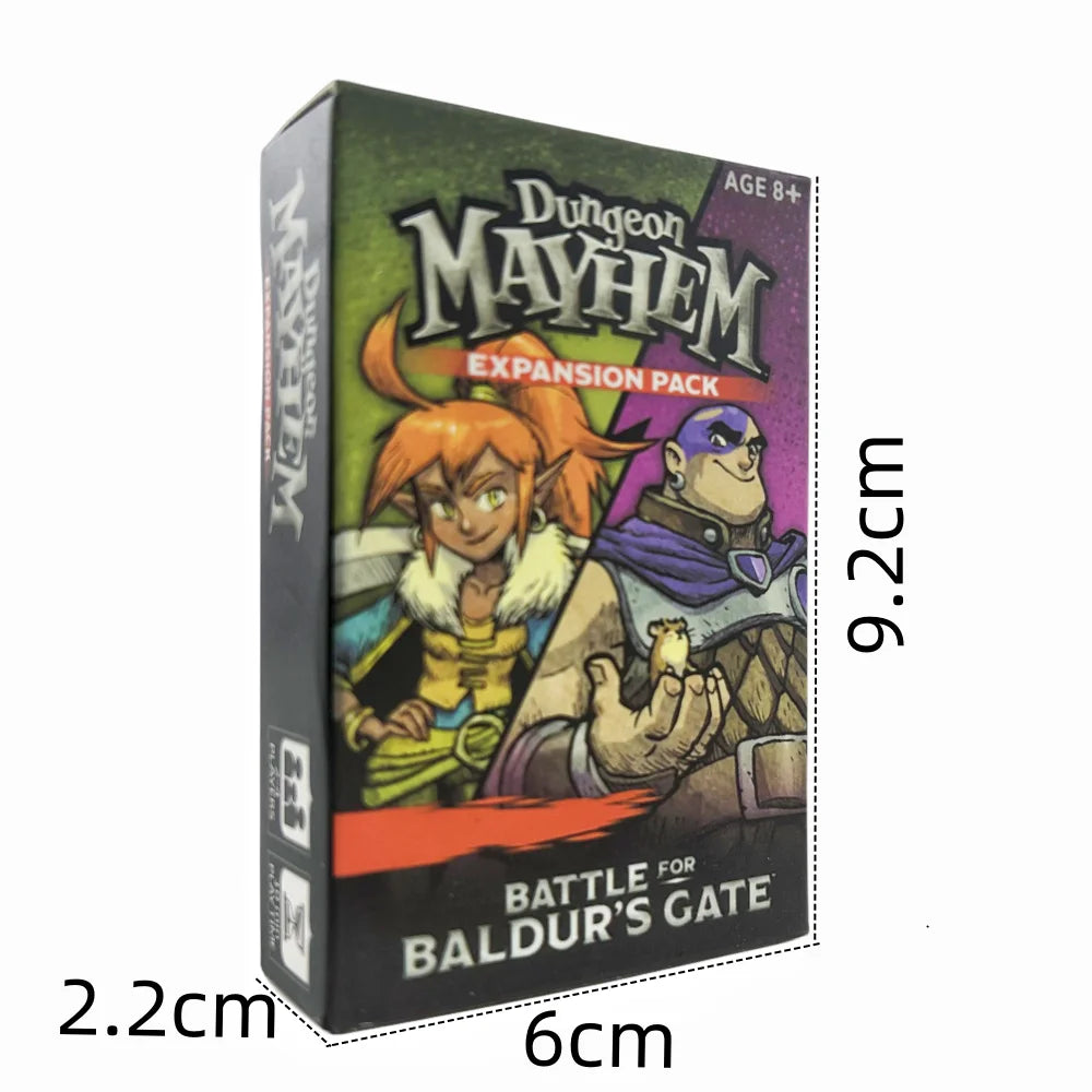 1pc Dungeon Mayhem EXPANSION PACK Family Fun Board Game Playing Cards  Family Party Board Deck For