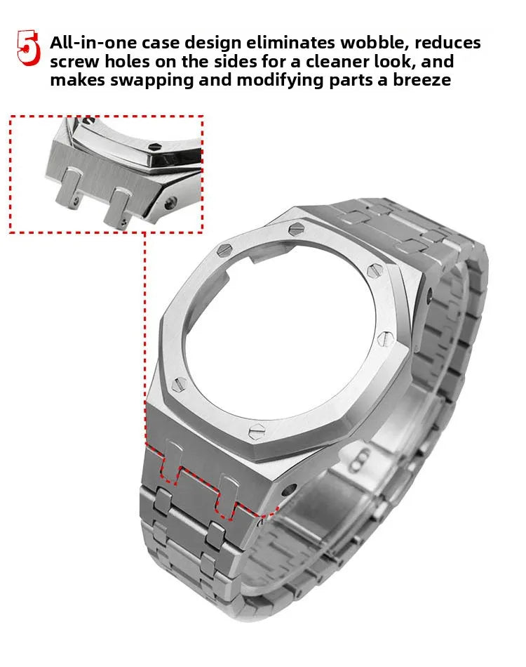 Mod Kit GA-2100 GM2100 Stainless Steel Case&Watch Strap For G-SHOCK Casioak GA2100 GMA-S2100 Replacement Metal Frosted Case Band