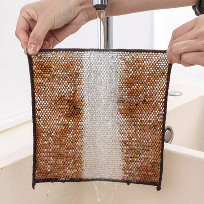 10/20Pcs Cleaning Products Dishcloth Silver Wire Cleaning Kitchen Cloth Thickened Microfiber Wash Towel Built-in Sponge Ball Rag