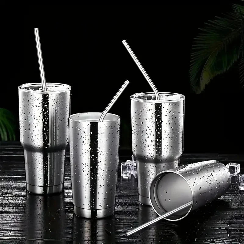 11Pcs Reusable Black Straw Set 304 Stainless Steel Straw Straight Bent Drinking Straw With Cleaning Brush Home Bar Accessory
