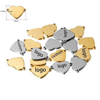 50-200pcs Custom Pendant Laser Engrave Name LOGO Stainless Steel Personalized Necklace Extend Chain Tail Tag Jewelry Charm
