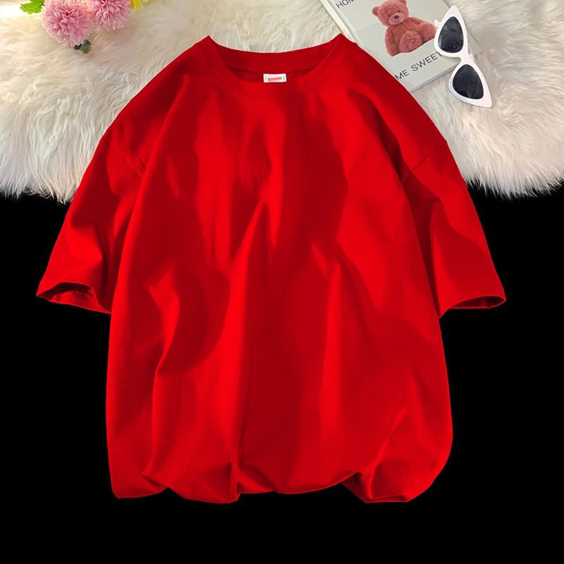 Summer 100% Cotton T Shirts,Short Sleeve Crew Neck Tops,Oversize Tee,Soft T Shirt for Women