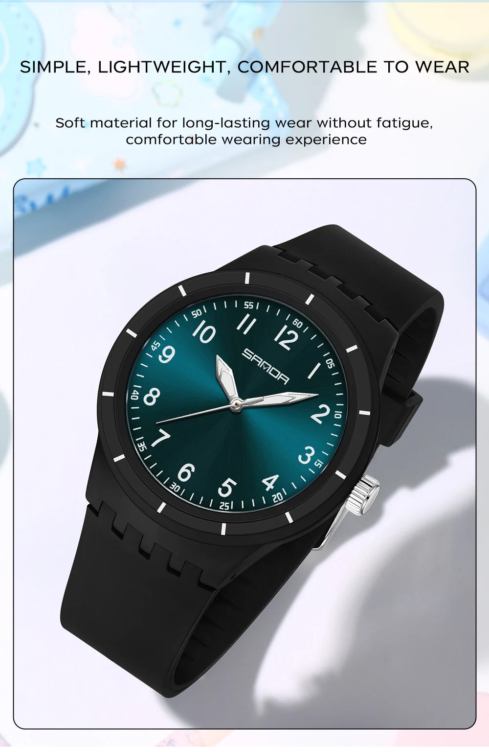 SANDA New Fashion Man Sports Watches Unisex Quartz Watch Simple Waterproof 50M Night Light Men Woman Student Gift Silicone Watch