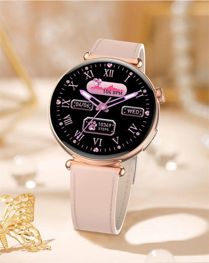 ECG Smart Watches Women 1.32 inch  AMOLED Screen Physical Examination Blood oxygen Pressure Fat Call Health ECG+PPG Smartwatch