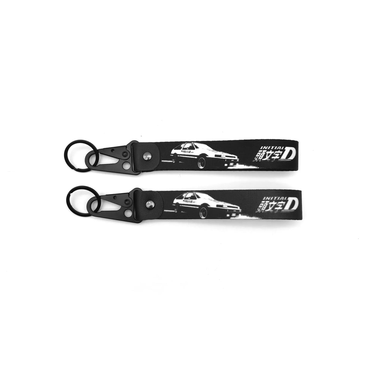 Initial D Car Keychain Nylon JDM Style Gift Lanyard Keyring Auto Key Steel Spring Clip Key Starp Key Pendant