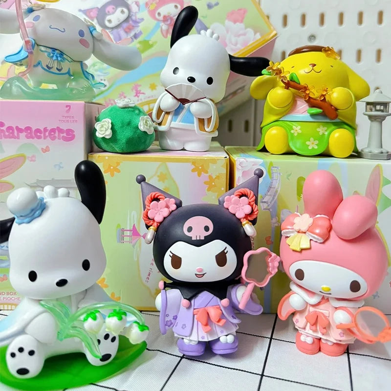 New Rhyme Flower Clothes Mystery Bag Kuromi Pochacco Cinnamoroll Cute Melody Action Figure Surprise Bag Gift Sanrio Blind Box