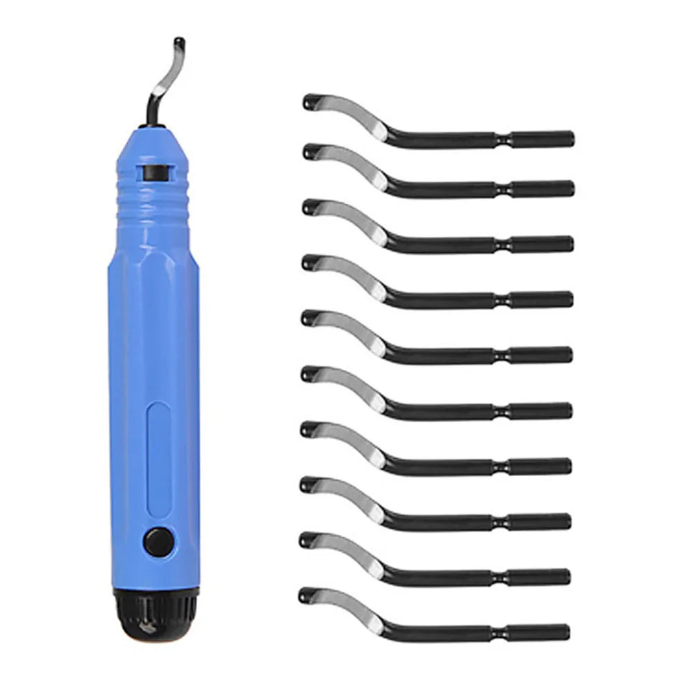 Metal Deburring Tool Kit Burr Cutter 10pcs Sharp Deburring Blades Burr Remover Hand Tool for Wood Plastic Aluminum Copper Steel