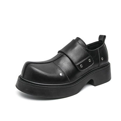 Chic Luxury Punk Men Monk Strap Dress Shoes Designer Leather High-Heel Platforms Commuter Loafers Party Prom Club Stage Footwear