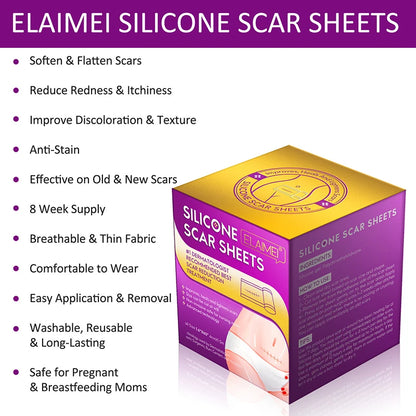 1.5M Silicone Scar Sheets Clear Scars Tape Strip Invisible Silicone Self-adhesive Patches for C-Section Surgery Keloid Burn Acne