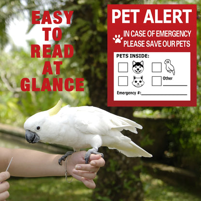 Pet Alert Stickers Static Cling Window Decals Emergency Pets Rescue Sign (4 Pack)  Save My Pets in Case of Emergency Stickers