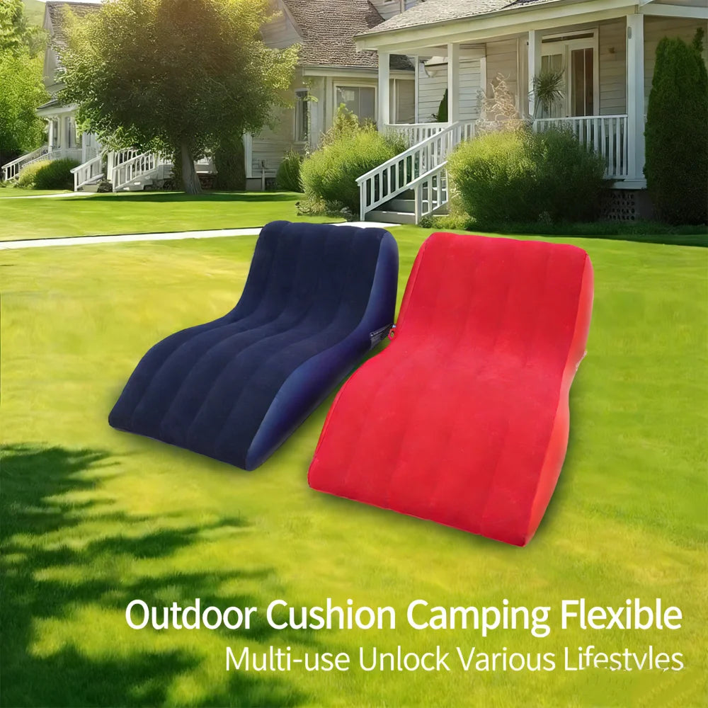 Outdoor Inflatable Velvet Lazy Sofa Tent Portable Camping Home Use S-Shape Lazy Sofa for Relaxing And Reclining