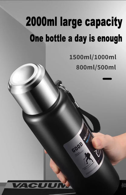 Large Capacity Cold & Hot Thermos Tumbler, Stainless Steel Insulated Water Bottle, Tea Coffee Flask Pot Travel Mug