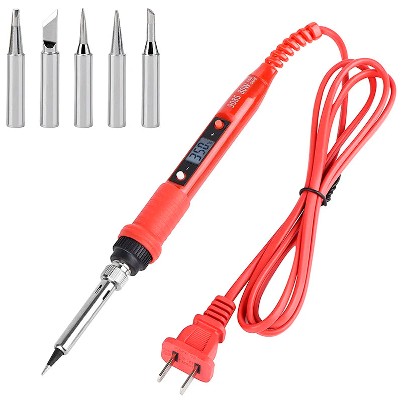 JCD 80W Digital Electric Soldering Iron Kit Temperature Adjustable 220V 110V Welding Tools Ceramic Heater Soldering Tips Rework