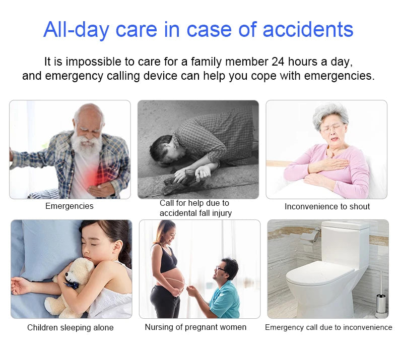 Smart Tuya WiFi/Zigbee Emergency SOS Button Wireless Call Button for Elderly and Patients Safety Alert System for Quick Help