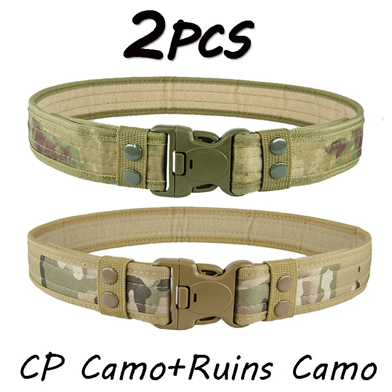 Camouflage Tactical Belt Men's Quick Release Nylon Military Belt Outdoor Combat Oxford Cloth Mountaineering Trouser Waist Belt