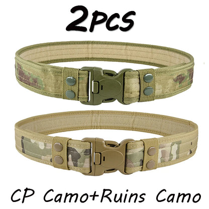 Camouflage Tactical Belt Men's Quick Release Nylon Military Belt Outdoor Combat Oxford Cloth Mountaineering Trouser Waist Belt