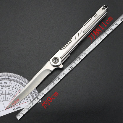 2025 NEW M390 Steel Feather Pattern Folding Knife Outdoor Camping Pocket Knife Portable Fruit Knife High Hardness Folding Knife