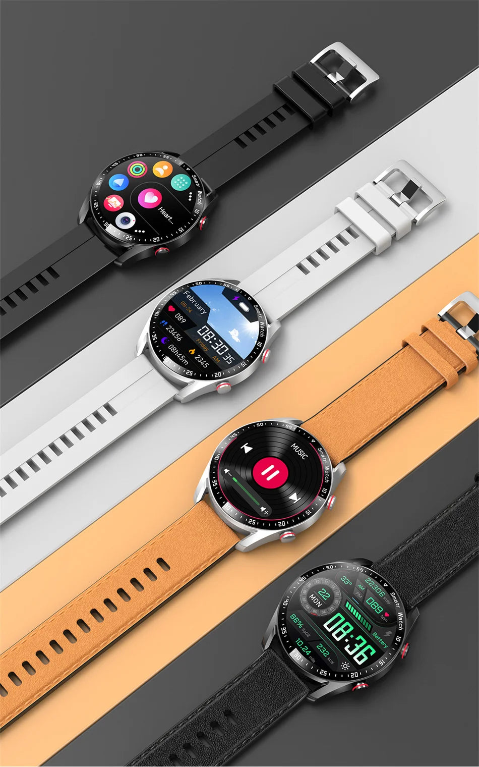 2026 NEW 1.5 inch Smart Watch Men Bluetooth Call Heart Rate ECG Health Fitness Sports Watch Waterproof Business Man Smartwatch