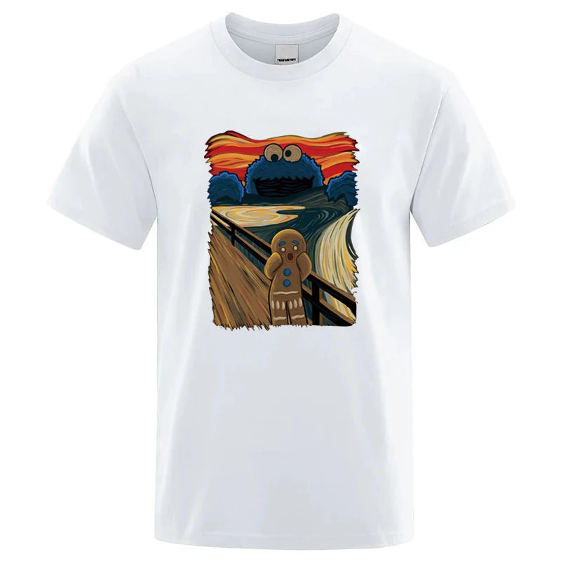 Summer Men High Quality T-shirt Cotton Blend Short Sleeve Print Casual Loose Men T Shirt O-neck Male T-shirt Male Tees  for Men