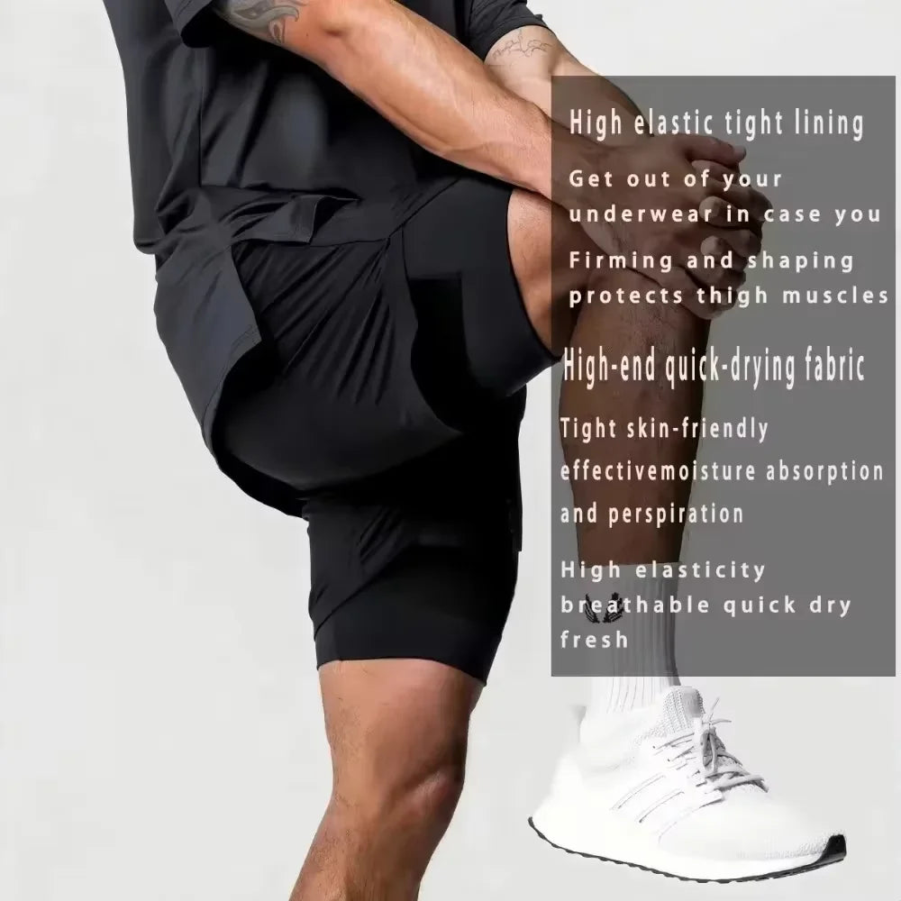 2026 Summer Dragon Ball Z Demon Mark Piccolo 2-in-1 Double Layer Gym Shorts Oversized Men's Fitness Retro Unisex Athletic Shorts