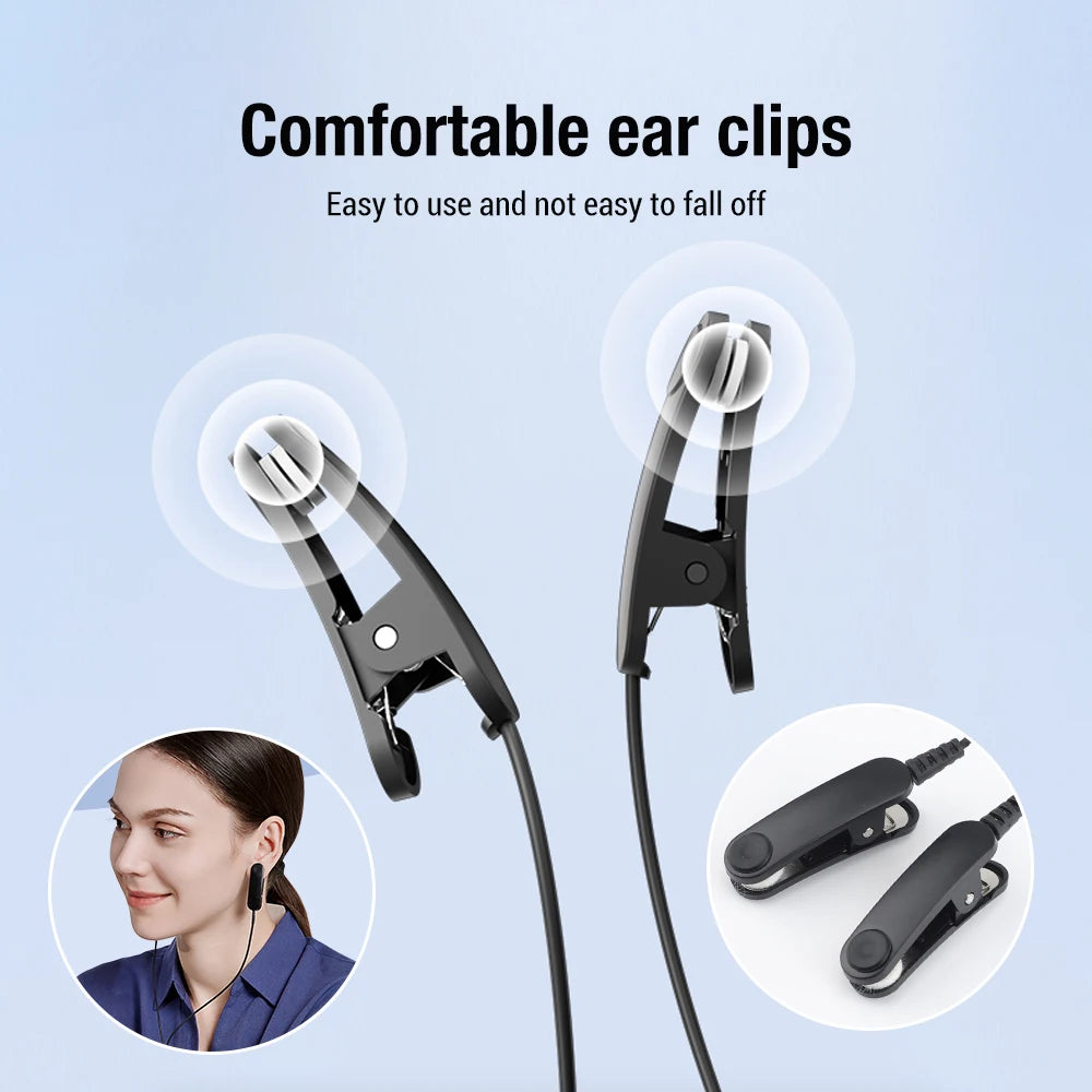Microcurrent Sleep Aid Device Ear Clip CES 9 Levels 3 Modes Rechargeable Portable Relax Calm for Deep Sleep