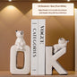 Modern  Ceramic Human Figure Bookends Sculpture Decor Book Holder For Nightstand TV Cabinet Wine Rack Office Desktop Home