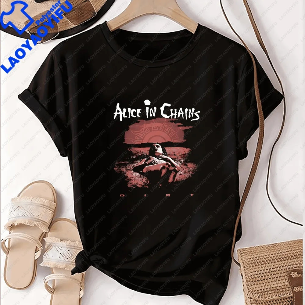 Men's T-shirts and Tank Tops. Comfortable Short-sleeved Shirts for Both Men and Women By Alice in Chains, Suitable for Summer.