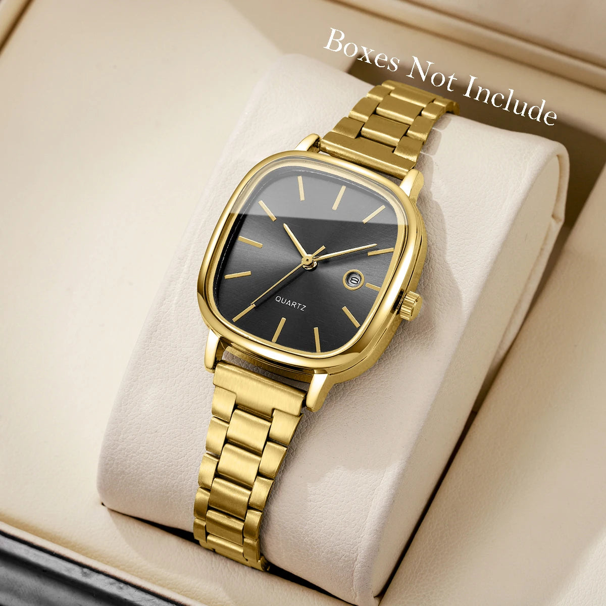 Elegant Square Dial Women Watches Simple Calendar Quartz Wristwatches Reloj Mujer Girls Clock Gift (Without Box)
