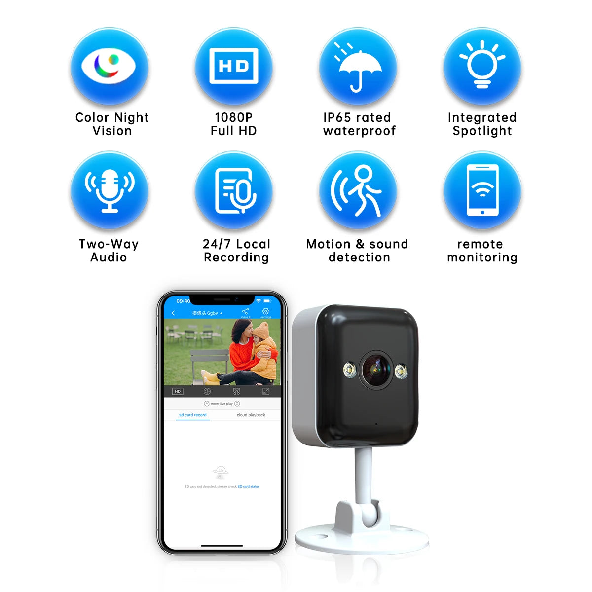 TYRVE 1080P Wifi IP Camera Outdoor CCTV Surveillance Camera 5x Digital Zoom Color Night Mini Security Camera Home Baby Monitor