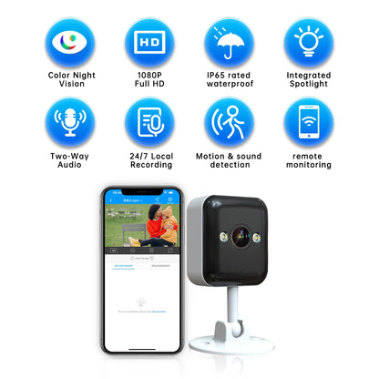 TYRVE 1080P Wifi IP Camera Outdoor CCTV Surveillance Camera 5x Digital Zoom Color Night Mini Security Camera Home Baby Monitor